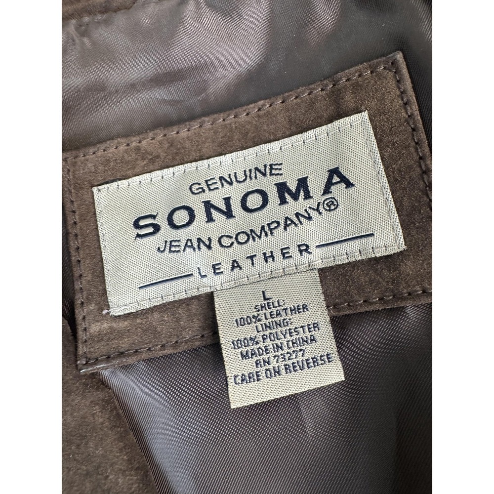 Sonoma Jean Company Jacket Womens Large Brown Suede Leather Blazer Classic - Picture 2 of 6
